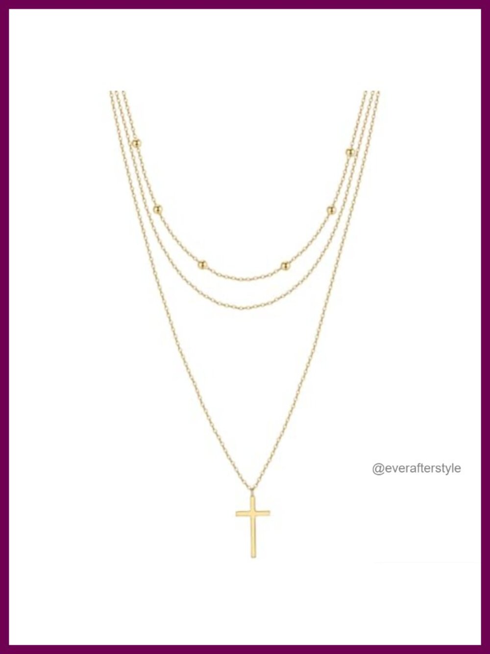 925 Sterling Silver 3 Layer Cross Necklace